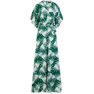NWT Collectif x ModCloth XXS Green & white wide leg jumpsuit with pockets